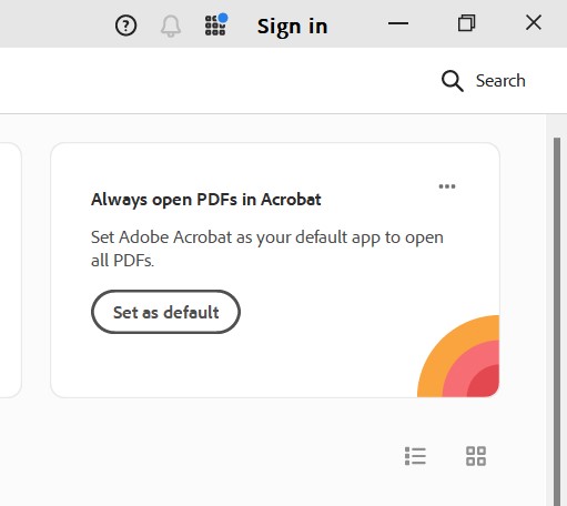 The Sign in button is on the top-right corner