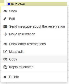 Copy a reservation