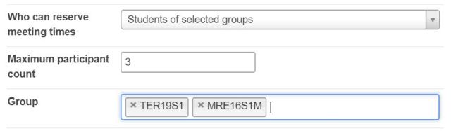 Defining groups for meetig time