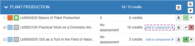 Picture of PLP management selecting studies -tabs add to comparison function