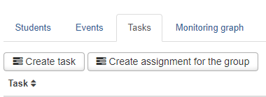 Picture of PLP guidance tasks tabs create tasks buttons