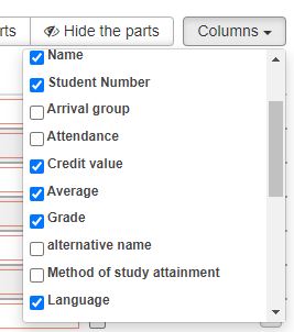 Language in assessment column