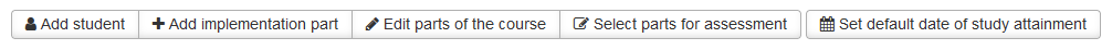 Picture of course implementation assessment views buttons