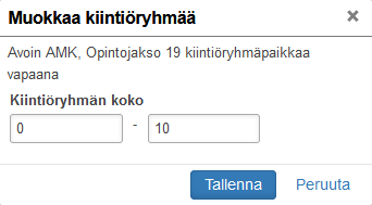 Kiintiöryhmän lisääminen