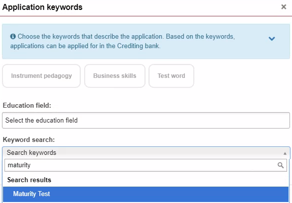 Maturity test as a application keyword