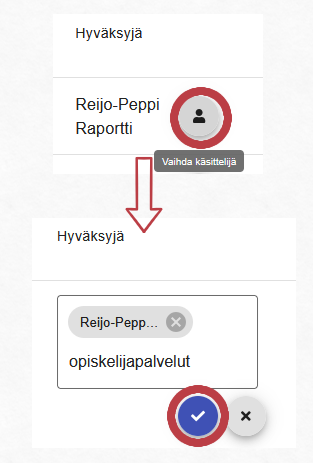 Kuva hakemuslistauksen lisää käsittelijä toiminnosta