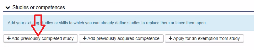 Add previously completed study
