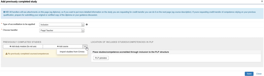 Import studies from Emrex