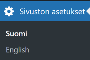 Sivuston asetukset